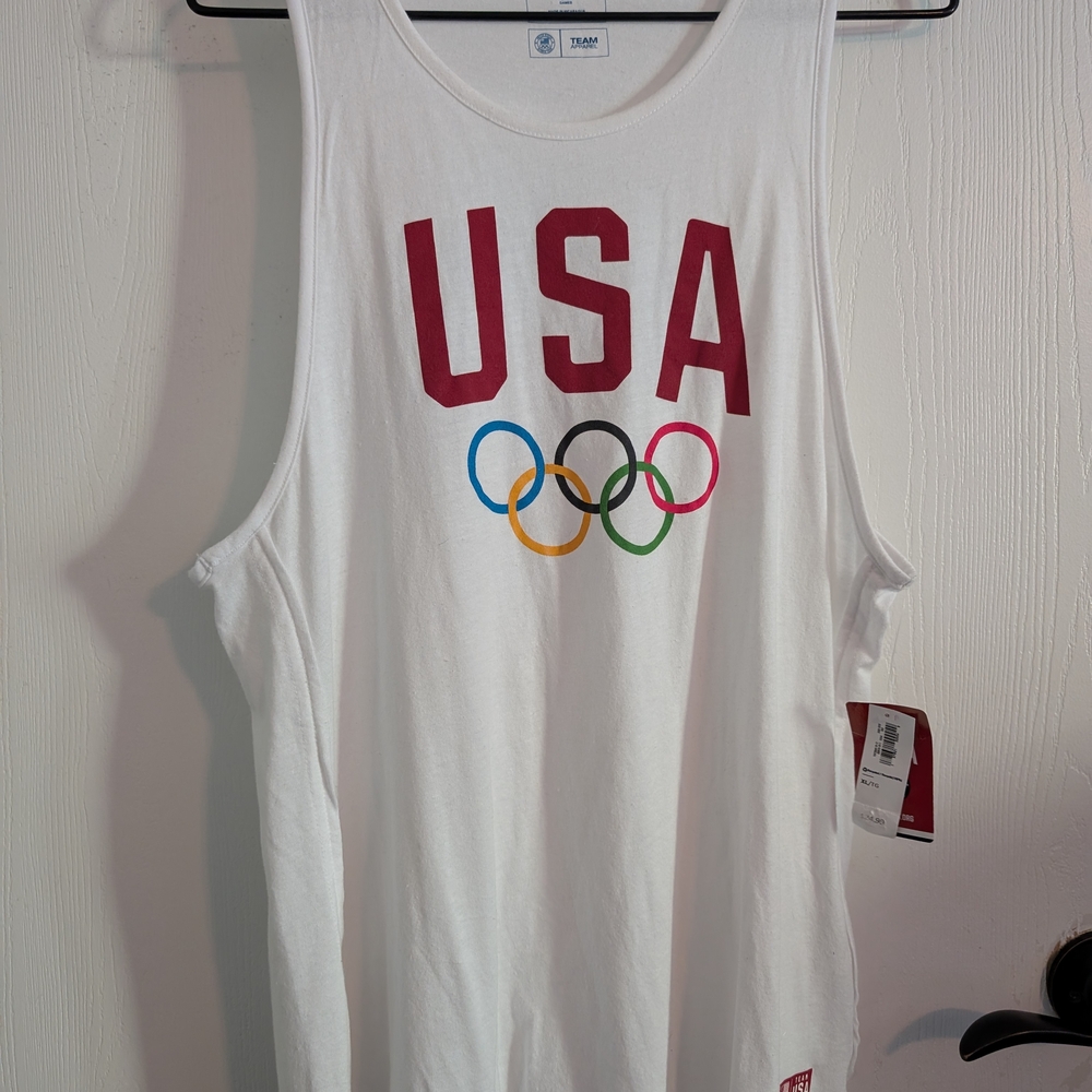 Old Navy White USA Tank Top